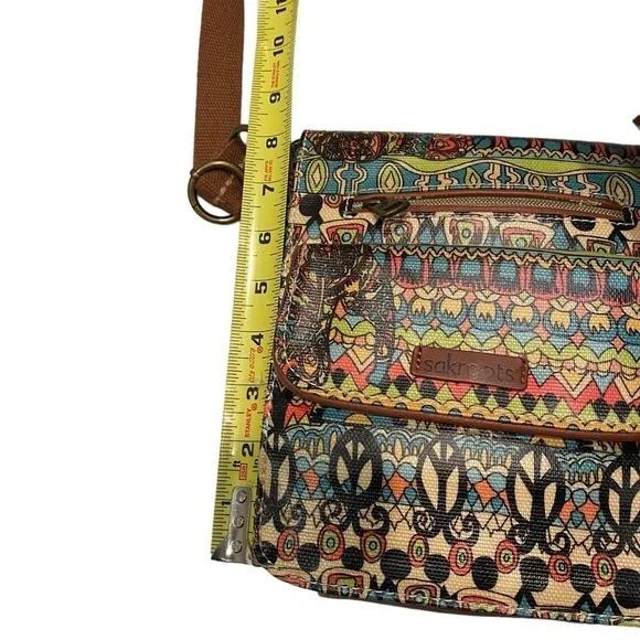Sakroots Boho Festival Coated Canvas Small Flap Messenger Crossbody Bag Purse - Picture 15 of 16